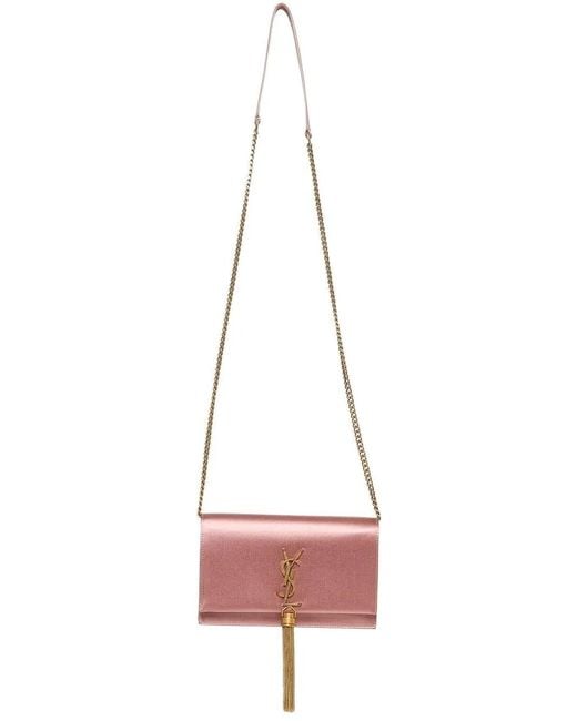 Saint Laurent White Kate Tassel Clutch Bag