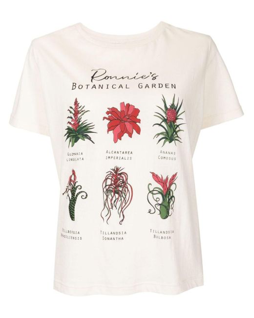 T-shirt Ronnie's Botanical Garden di Isolda in White
