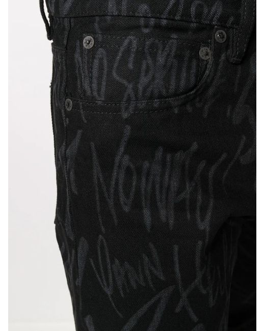TAKAHIROMIYASHITA The Soloist Black X Disney Scribble Printed Trousers for men