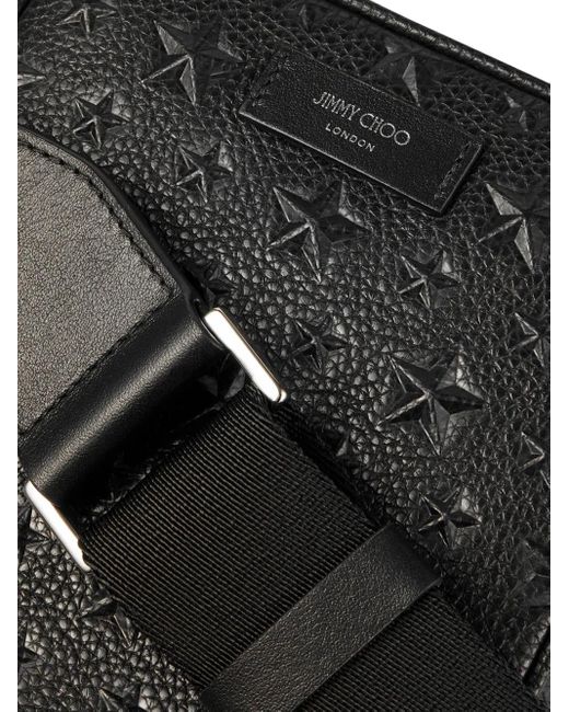 Jimmy Choo Black Kimi Leather Messenger Bag for men