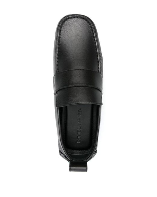 Bottega Veneta Black Square-toe Leather Loafers for men