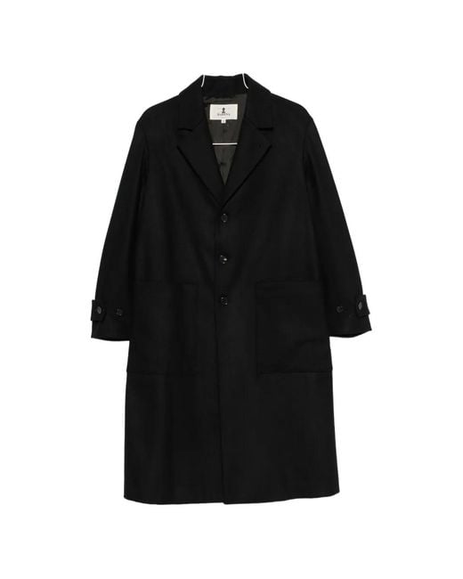 Barena Black Single-Breasted Notched-Lapels Coat