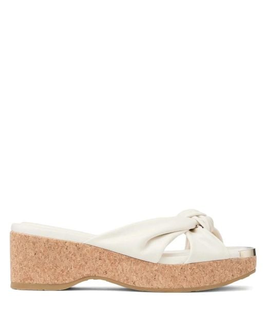 Jimmy Choo Natural Avenue 50 Leather Mules