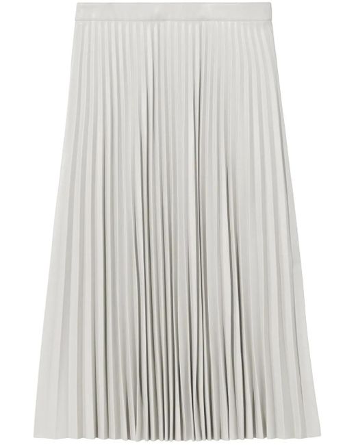 Proenza Schouler White Faux-Leather Pleated Skirt
