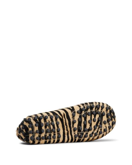 Tod's Black Gommino Driving Shoes In Pony-skin Effect Leather