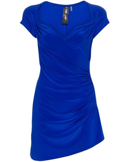 Norma Kamali Blue Pickleball Cap-sleeve Dress