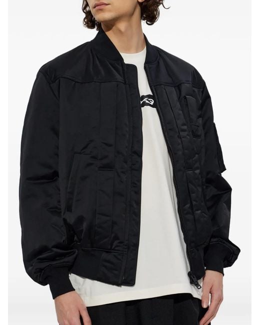 Y-3 Black Logo-Print Bomber Jacket