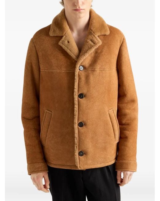Chaqueta con botones Prada de hombre de color Brown