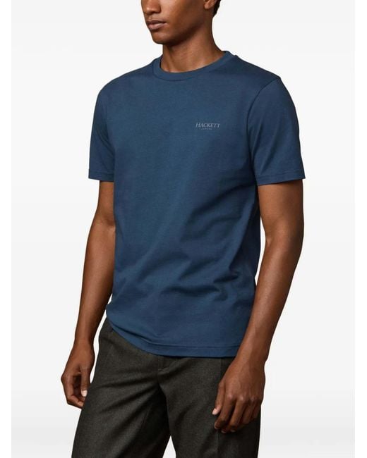 Hackett Blue Logo-Print T-Shirt for men