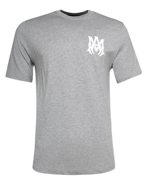 Amiri Gray Logo-Print Cotton T-Shirt for men