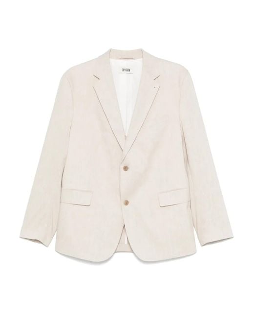 Drykorn White Linen-Blend Blazer for men