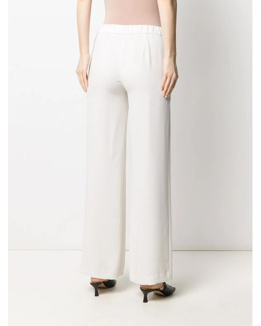 P.A.R.O.S.H. White Wide-Leg Pants With Smooth Front