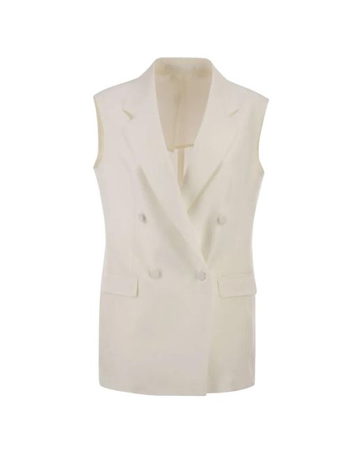 Tagliatore White Double-Breasted Waistcoat