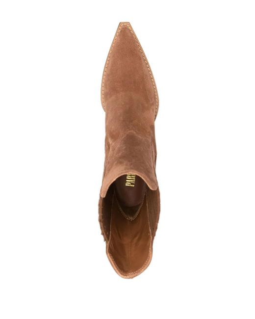 Paris Texas Brown Tapered-Heel Ankle Boots