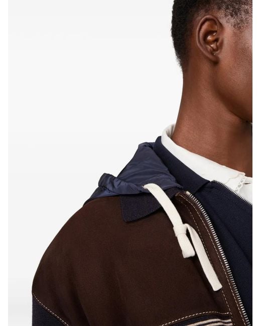 Miu Miu Blue Drawstrings Hooded Jacket