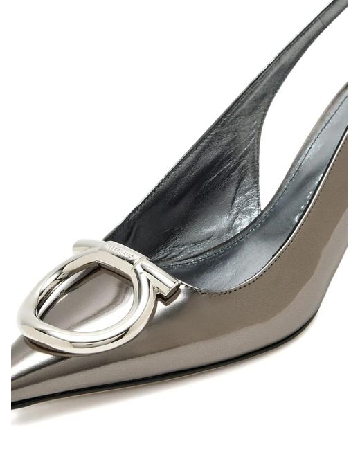 Ferragamo Metallic Sara Slingback Pumps