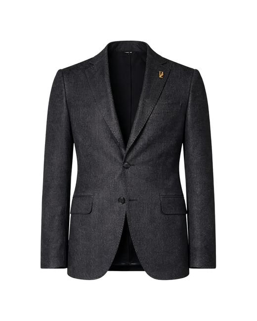 Pal Zileri Black Logo-Plaque Single-Breasted Jacket for men