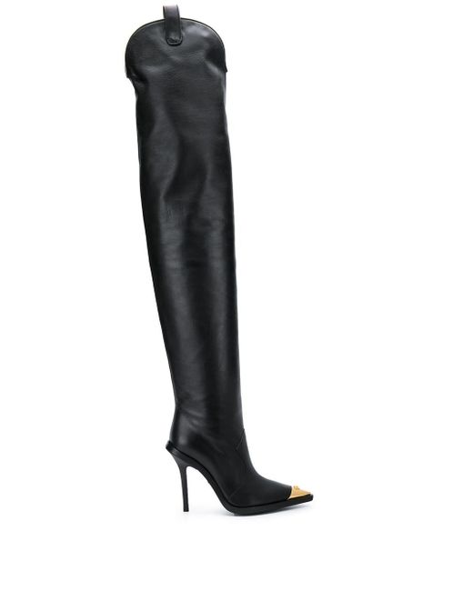 Versace Black V-western Over-the-knee Boots