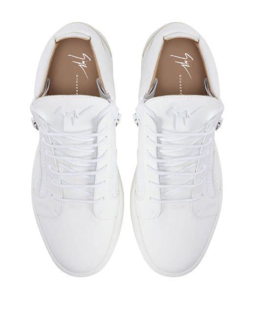 Giuseppe Zanotti White Kriss Side-zip Leather Sneakers for men
