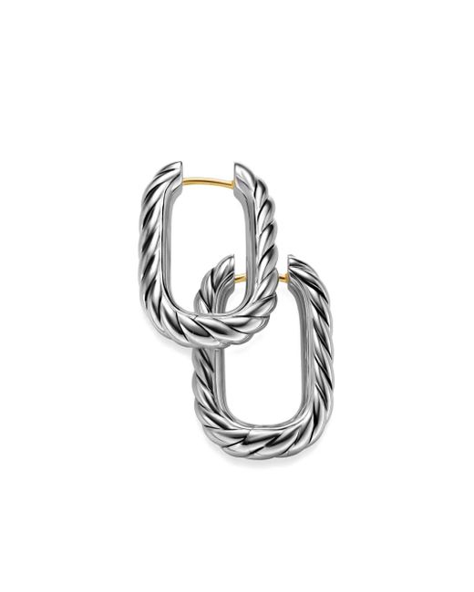 David Yurman White Sterling Dy Madison Hoop Earrings