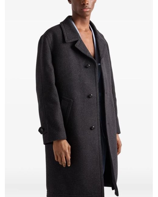 Prada Black Wool Coat for men