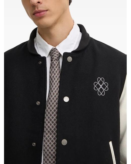 Benetton Black Button-Fastening Jacket for men