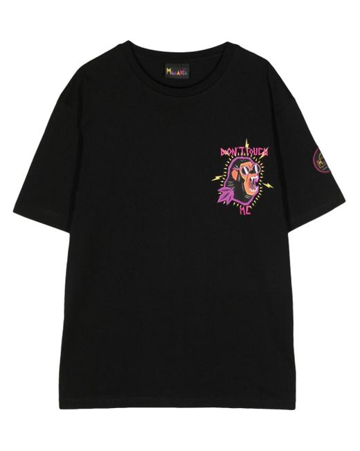 Mauna Kea Black Screaming Monkey Cotton T-shirt for men