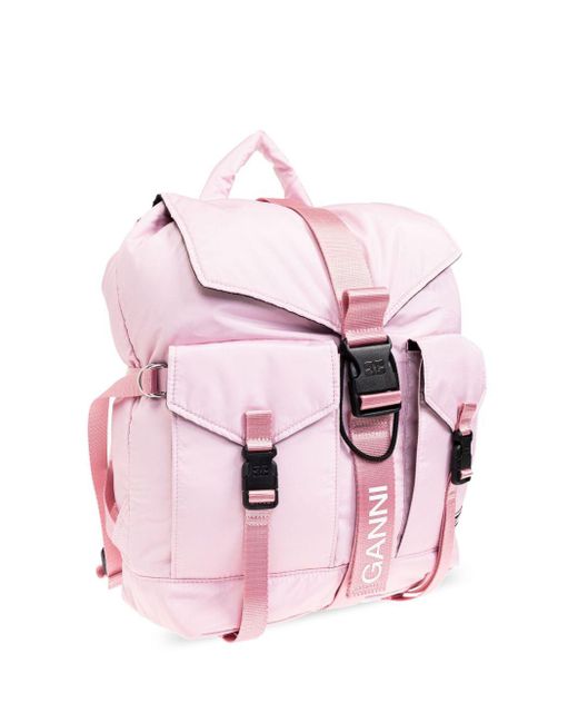 Ganni Pink Tech Backpack