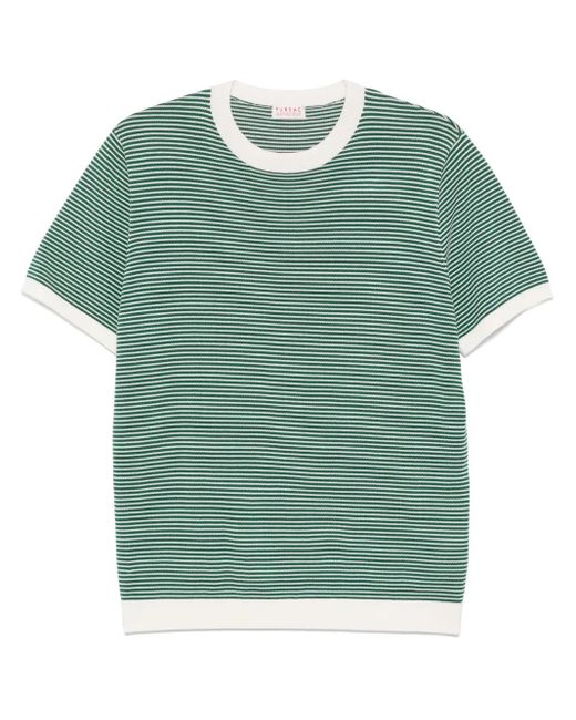 Fursac Green Ribbed-Knit T-Shirt for men