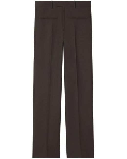 Courreges Brown Twill-Weave Straight-Leg Trousers for men