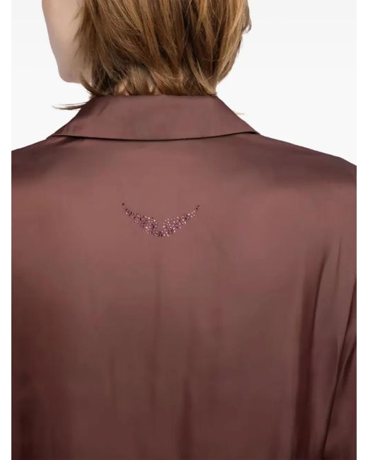 Zadig & Voltaire Purple Ruffled Long-Sleeves Top