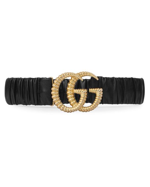 Gucci Leather Double G Torchon Buckle Belt in Black - Lyst