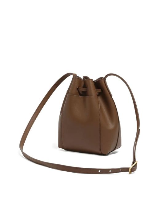 Bimba Y Lola Brown Leather Drawstring Bucket Bag