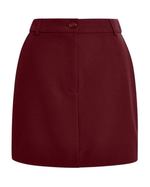 Essentiel Antwerp Red Button-Fastening Mini Skirt