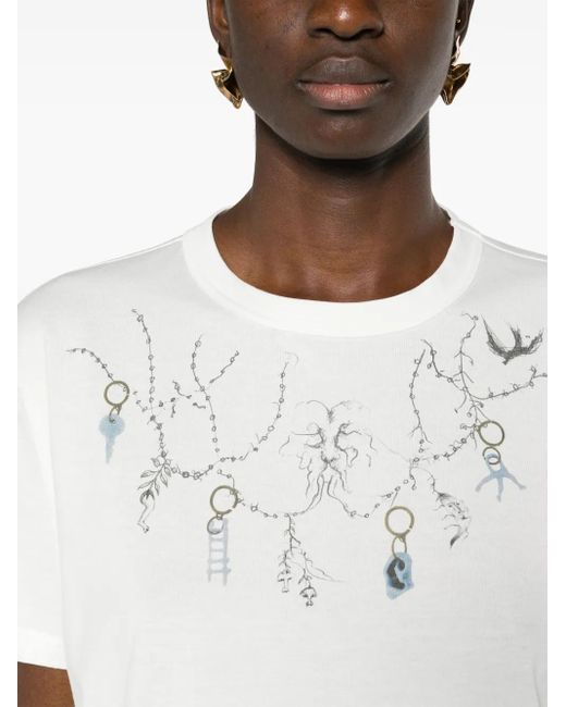 Fabiana Filippi White Fabula-Print Cotton T-Shirt