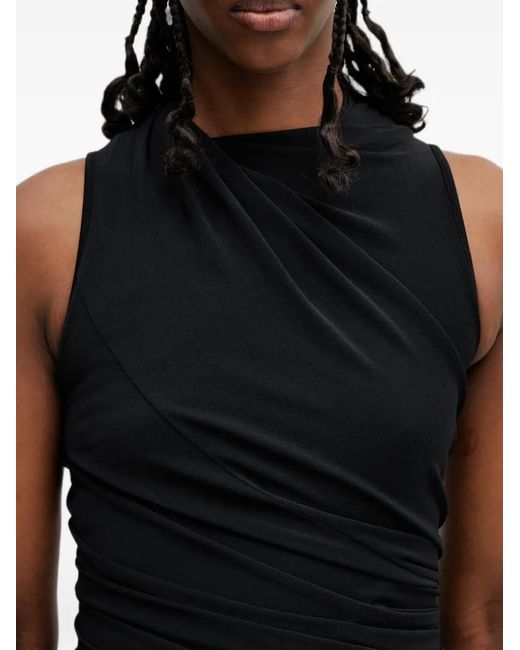 Rick Owens Black Luna Draped Sleeveless Top