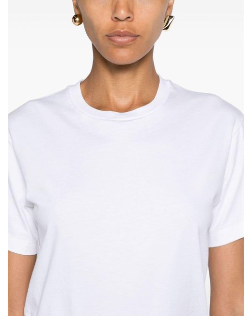 T-shirt en coton biologique à col rond Totême  en coloris White