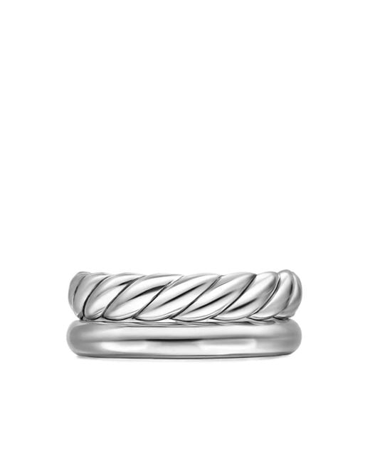 Anillo DY Mercer® Two Row David Yurman de color White