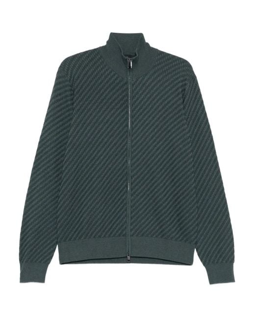 Cardigan Con Zip di Brioni in Green da Uomo