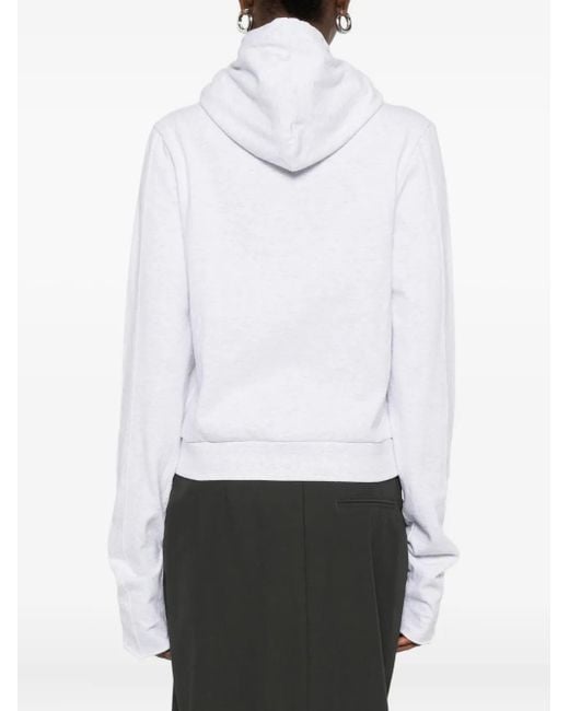 Entire studios White Hooded Zip-Fastening Sweatshirt