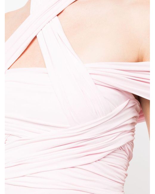 Robe courte asymétrique à dos-nu Alexander Wang en coloris Pink
