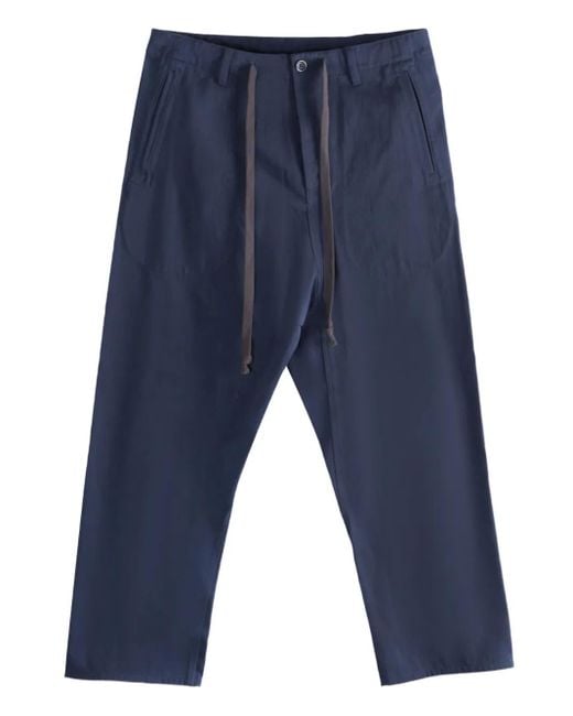 Uma Wang Blue Drawstring Pocket Trousers for men