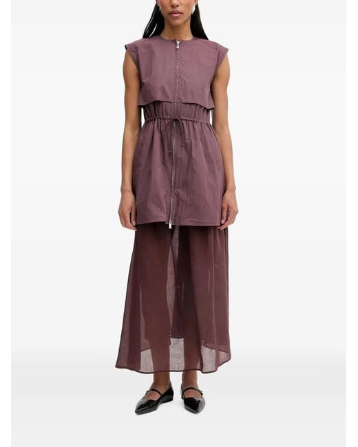 Isabelle Blanche Drawstring Layered-Panel Dress