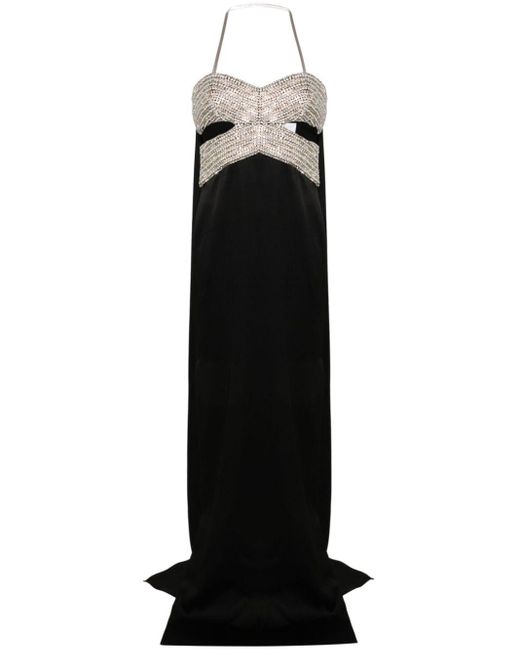 Rhinestoned sweetheart-neck gown Genny de color Black