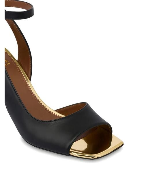 Pollini Black Muse Ankle-Strap Heeled Sandals
