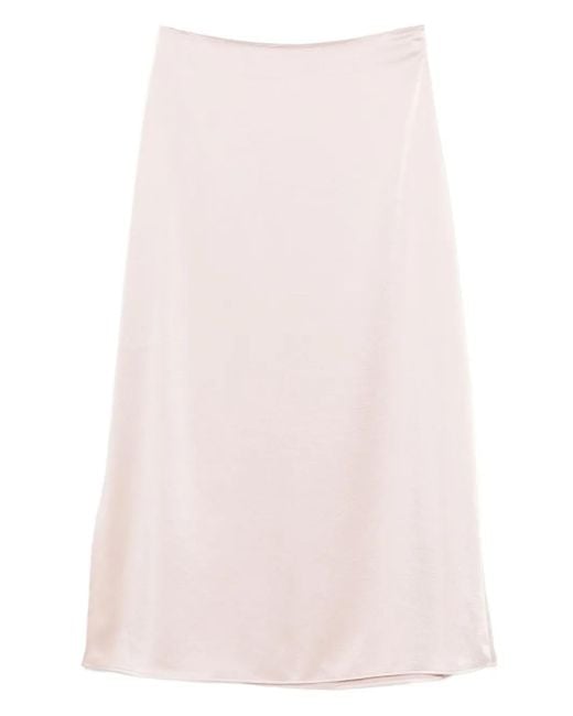 Weekend by Maxmara Pink Satin-Finish Skirt