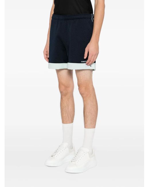 Casablanca Blue Logo-Embroidered Shorts for men