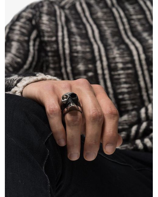 Black Three-piece Skull Ring 