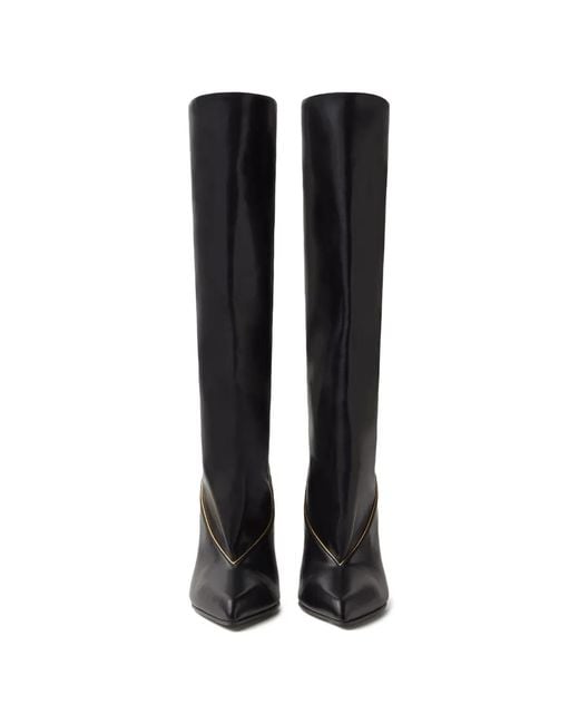 Versace Black Bottes Gianni 90 Mm En Cuir Nappa