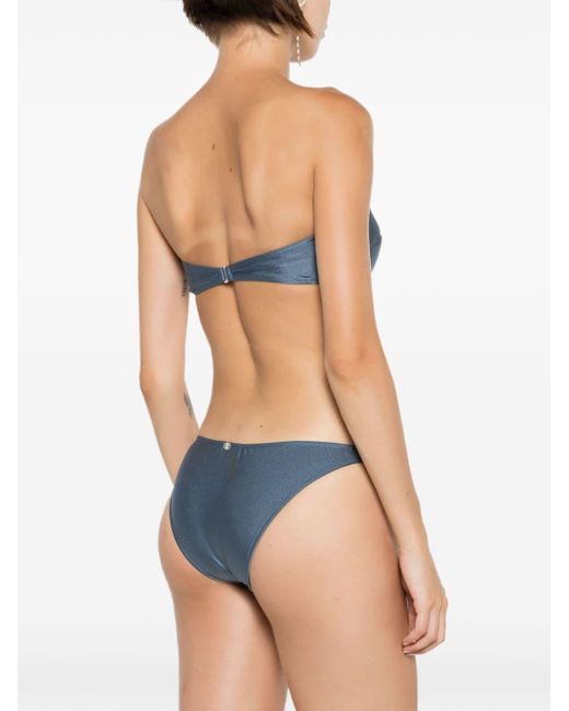 Bikini Seashell con cuello halter Adriana Degreas de color Blue